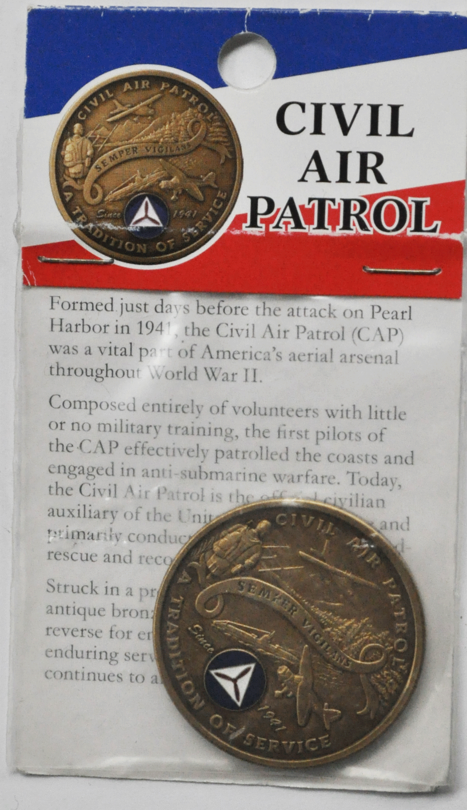 Civil Air Patrol Northwest Territorial Mint 39mm Brass Medal In Package