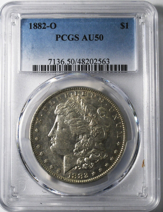 1882 O $1 Morgan Silver One Dollar US Coin New Orleans AU50 PCGS