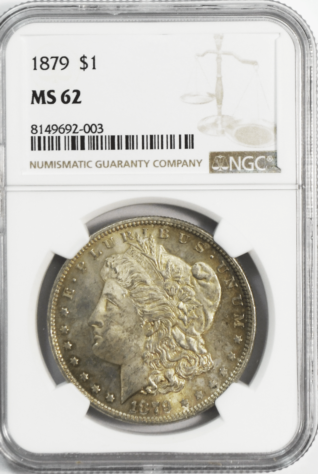 1879 $1 Morgan Silver Dollar MS62 NGC Uncirculated Philadelphia