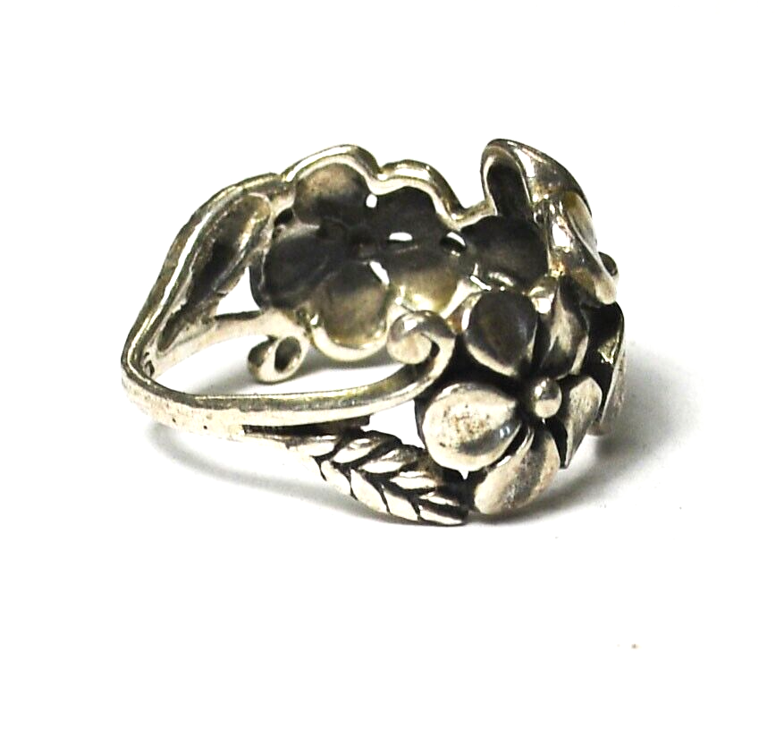 Sterling Dogwood Flower Ring 12mm Size 5