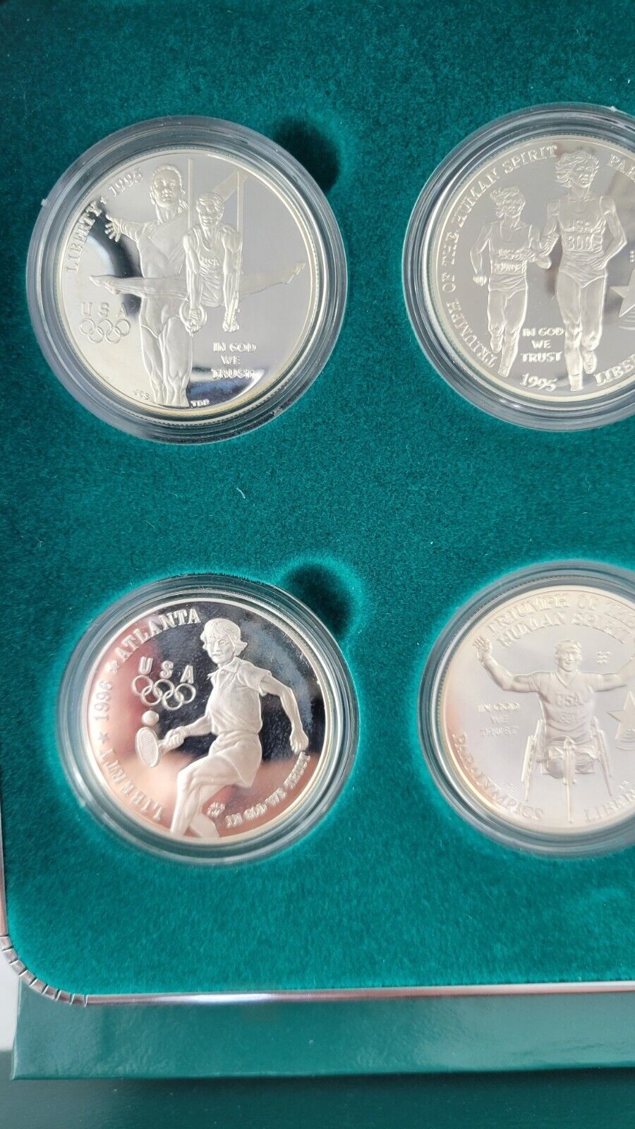 1996 US Olympic Atlanta Centennial Olympic Games 8pc Proof Set w/ Box & COA