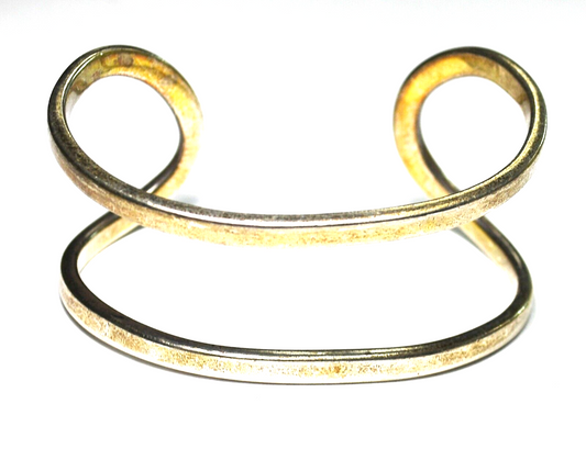 Sterling Silver TANE Mexico Double Bar Cuff 31mm Bracelet 33g