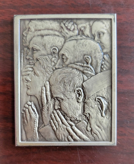 1974 Hamilton Mint Saturday Evening Post Freedom Of Worship Silver 1000 grains