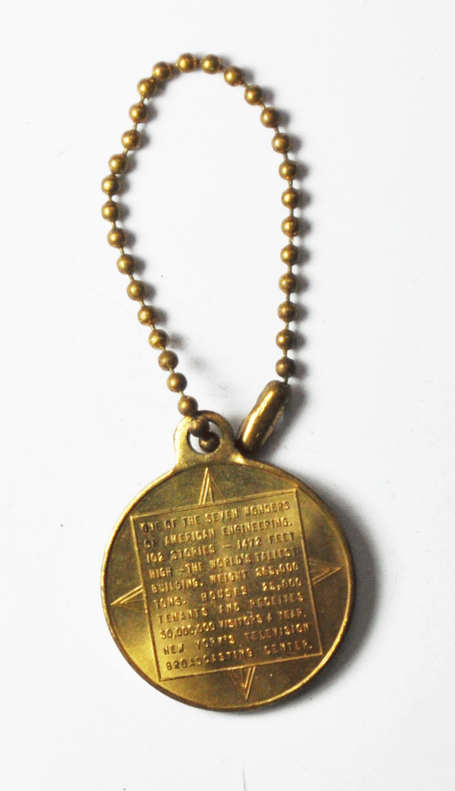 Vintage Empire State World's Most Famous Building Keychain 33mm