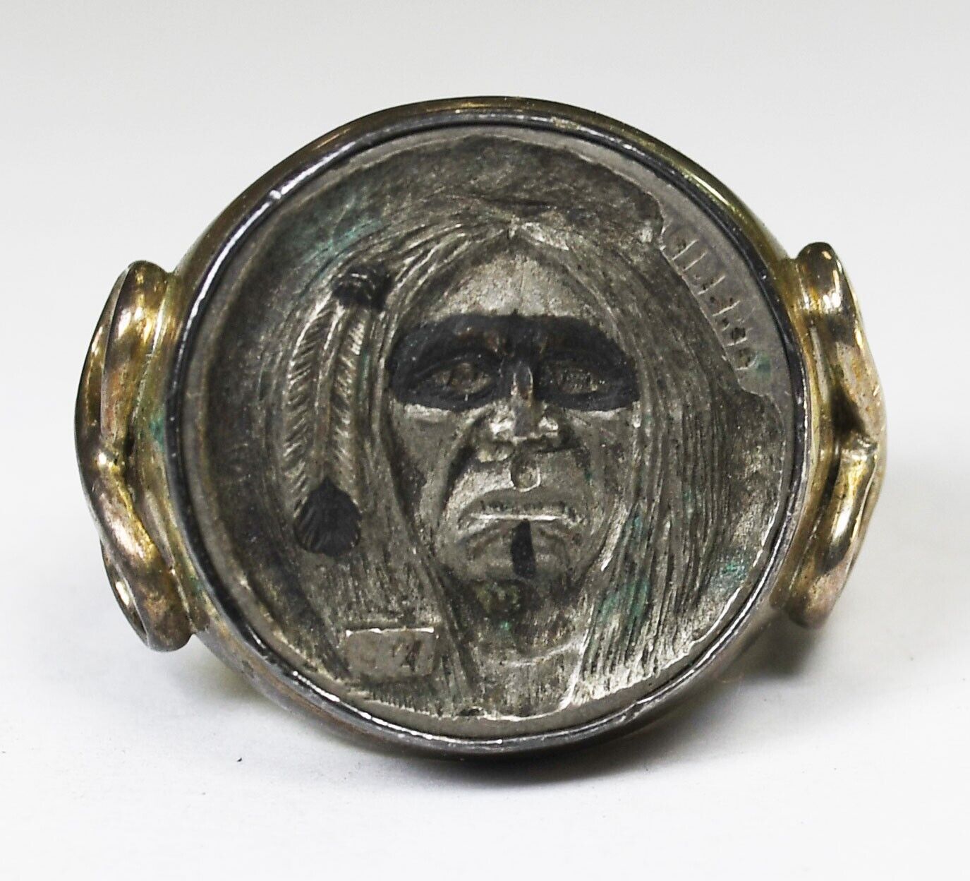 Sterling Silver 1927 Hobo Buffalo Nickel Ring 22mm Size 11.75