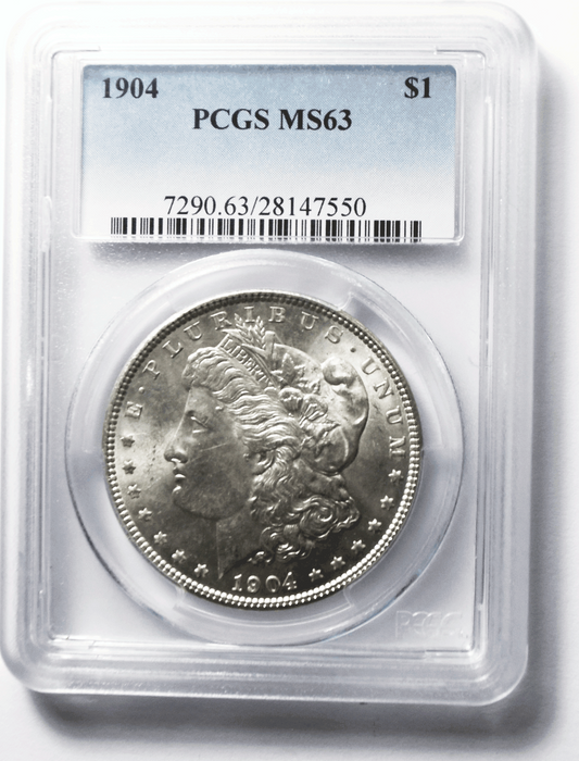 1904 $1 Morgan Silver One Dollar PCGS MS63 Philadelphia