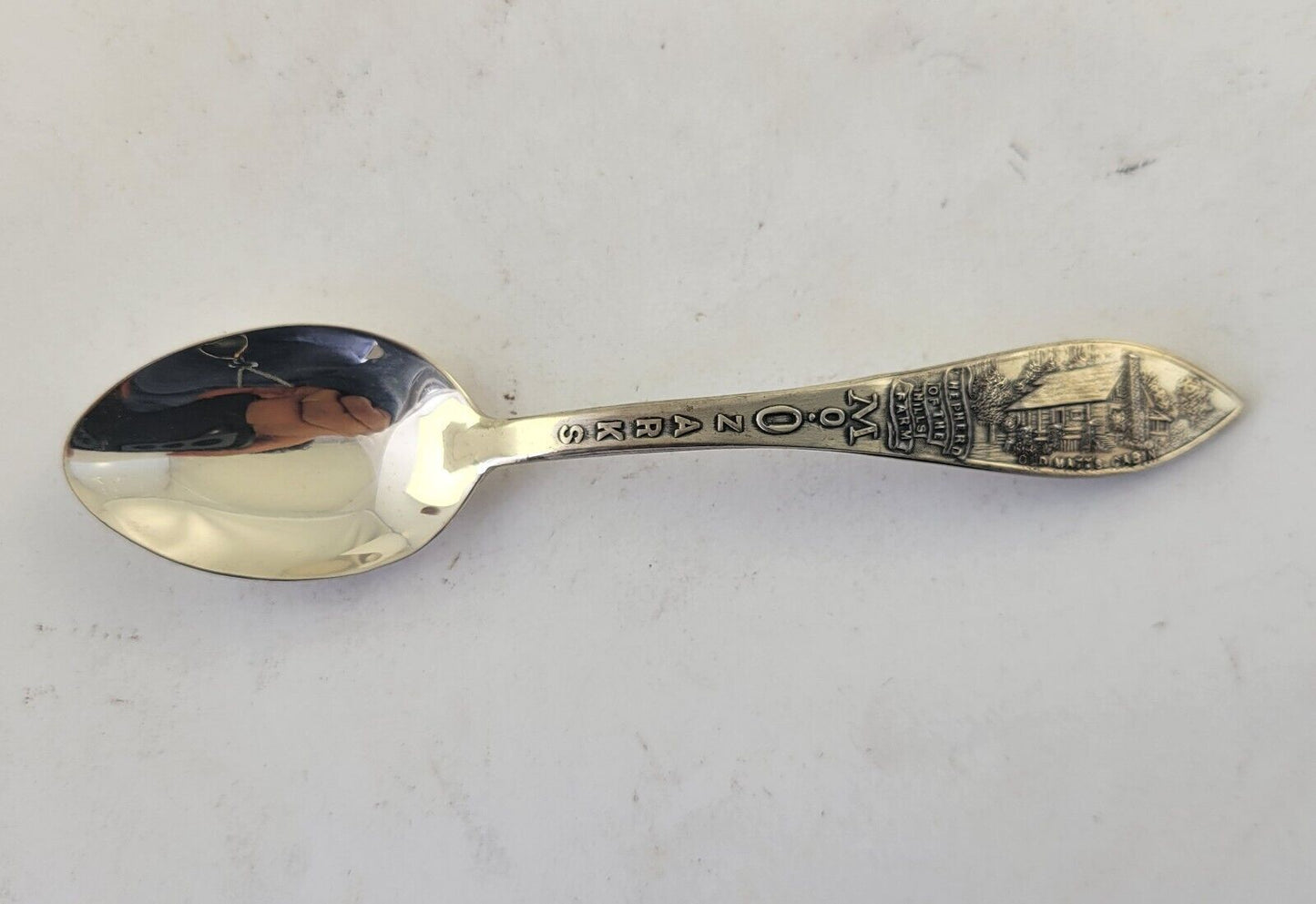 Old Matts Cabin Sterling 4 1/4"  Souvenir Spoon by Bell .33oz. Ozarks Missouri