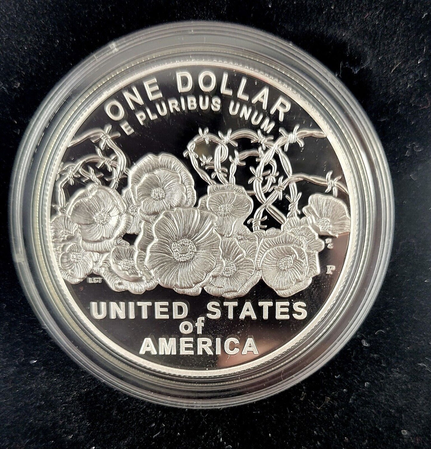 2018 World War I Centennial Silver Dollar and Marine Corps Medal Set w/COA Boxed