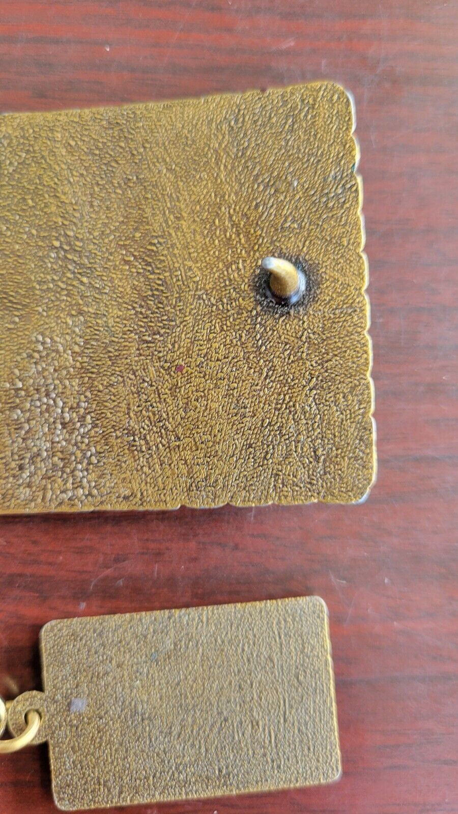 Brass American Eagle Spanned Wings & Mountains Belt Buckle and Key Chain Set