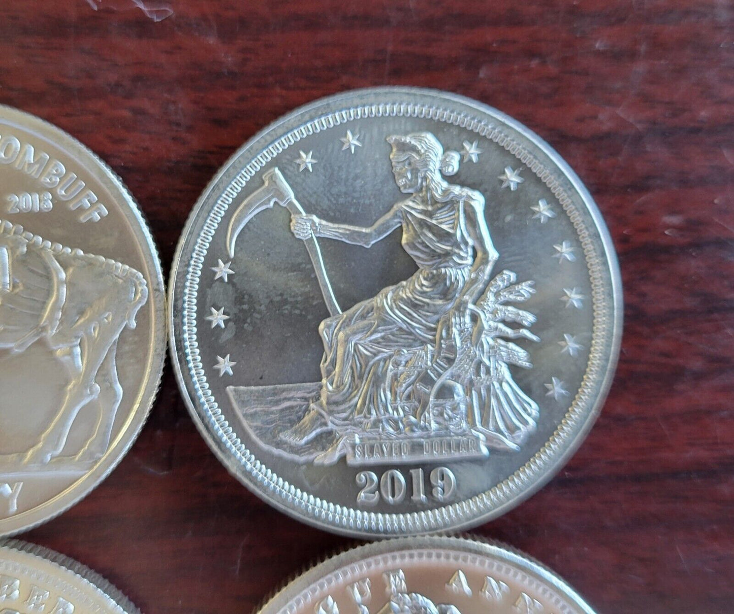 7pc Set Of Zombucks .999 Fine Silver 1oz. Zombuff, Morgue Anne, Murk Diem