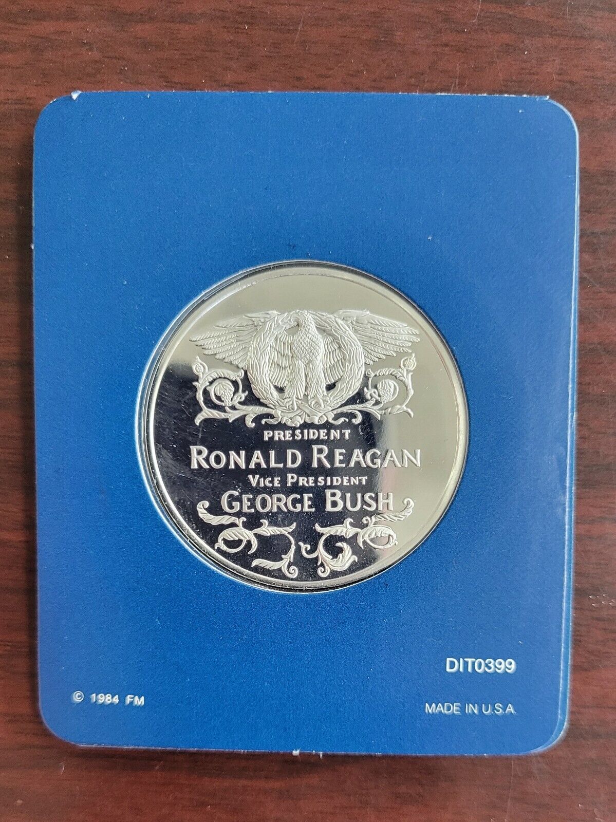 Official 1985 Ronald Reagan Bush Inaugural Medal .999 Fine Silver Limited Proof