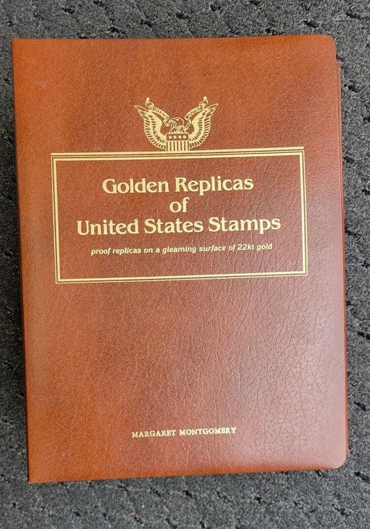 Golden Replicas of United States Stamps Album 22k Gold In Booklet 47pc.