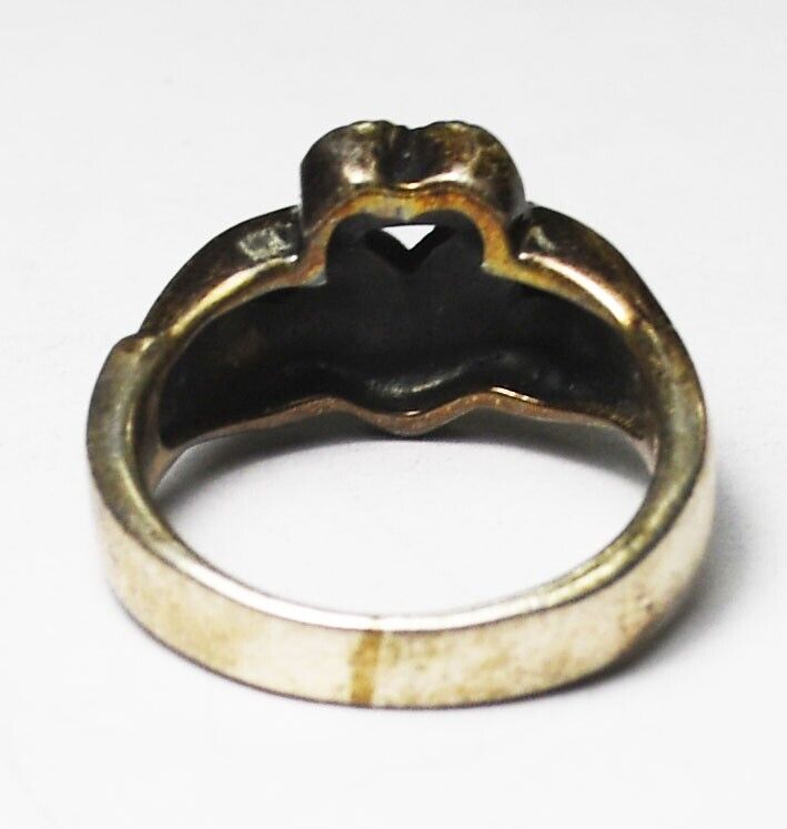 Sterling Claddagh Irish Heart Hands Ring 12mm Size 5.75