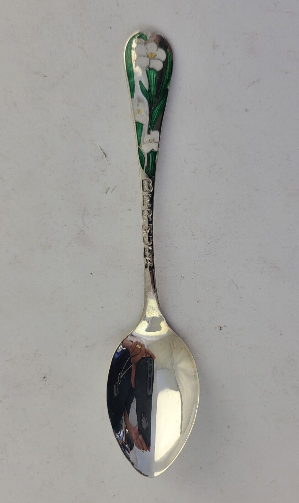 Enameled Bermuda 4 3/4" Sterling Silver Souvenir Spoon .38oz. by Breadner Mfg Co