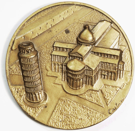 1982 Pisa Italy Tuscany Bronze Medal Trophy 60mm