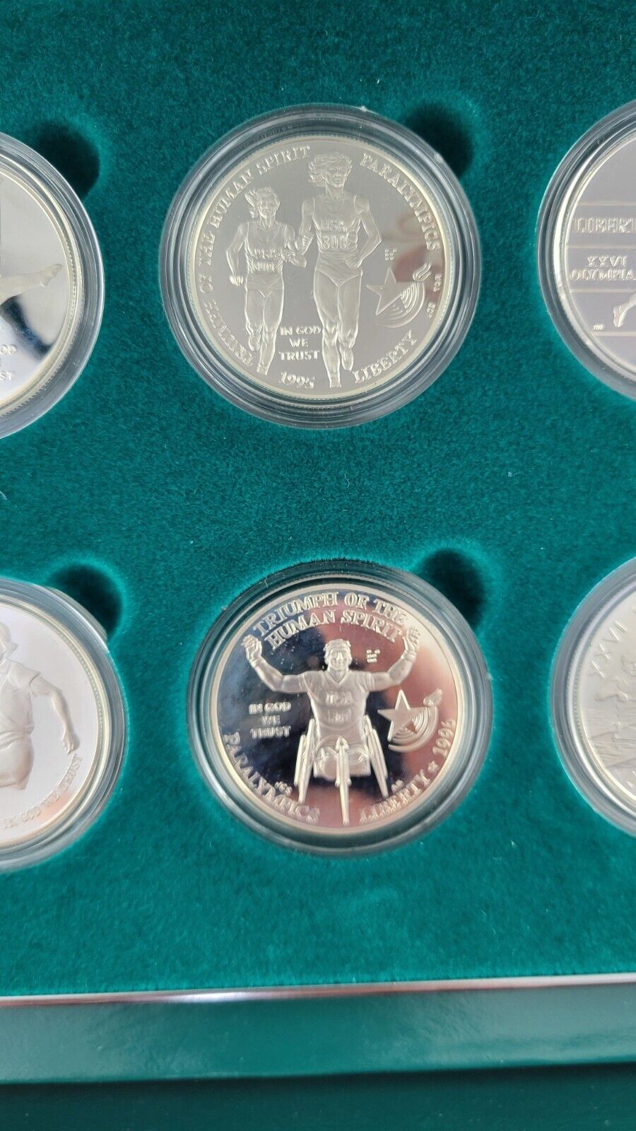 1996 US Olympic Atlanta Centennial Olympic Games 8pc Proof Set w/ Box & COA