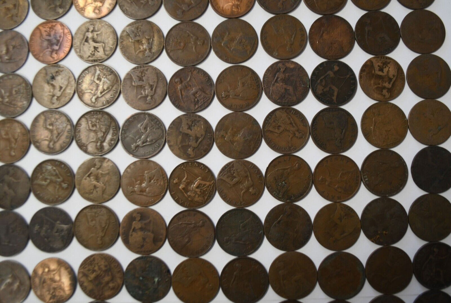 88pc 1c Great Britain 1/2 Half Penny Lot of Coins 1901-1936