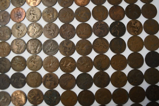 88pc 1c Great Britain 1/2 Half Penny Lot of Coins 1901-1936