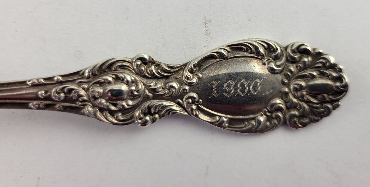 1900 Kansas City Missouri Sterling 5 7/8" Souvenir Spoon w/Goldwash Bowl. 67oz.