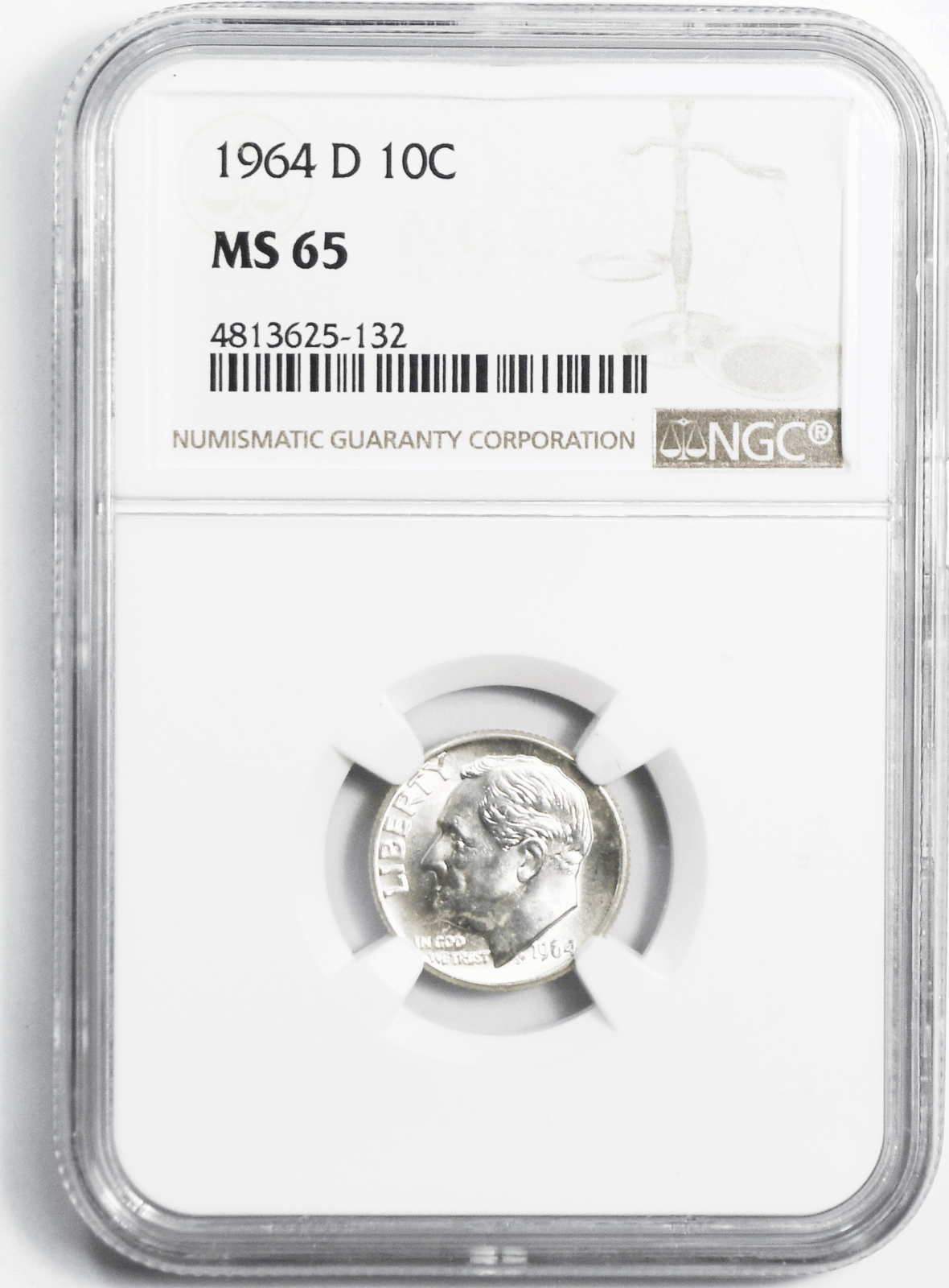 1964 D 10c Roosevelt Silver Dime NGC MS65 Denver Uncirculated