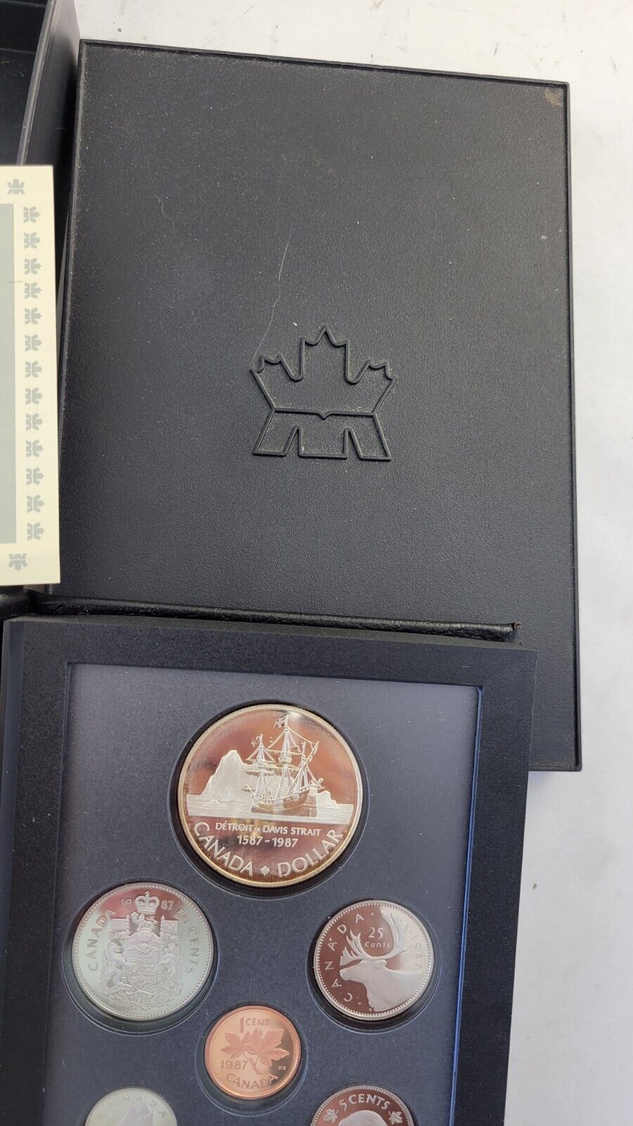 1987 Canada Proof Set 7 Coin Detroit de Davis Strait Canadian w/Box & COA