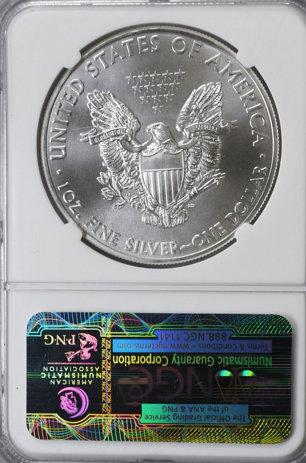 2013 (W) $1 Silver American Eagle NGC MS70 Ounce Fine ER Struck at West Point