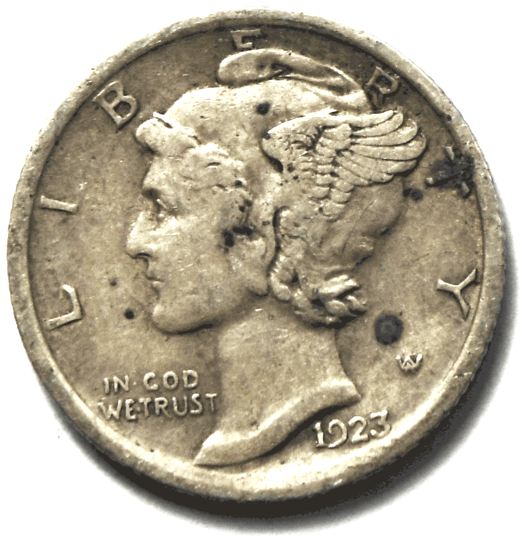 1923 Mercury Silver Dime Rare Ten Cents Philadelphia