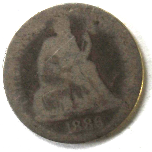 1886 10c Seated Liberty Silver Dime Ten Cents Philadelphia