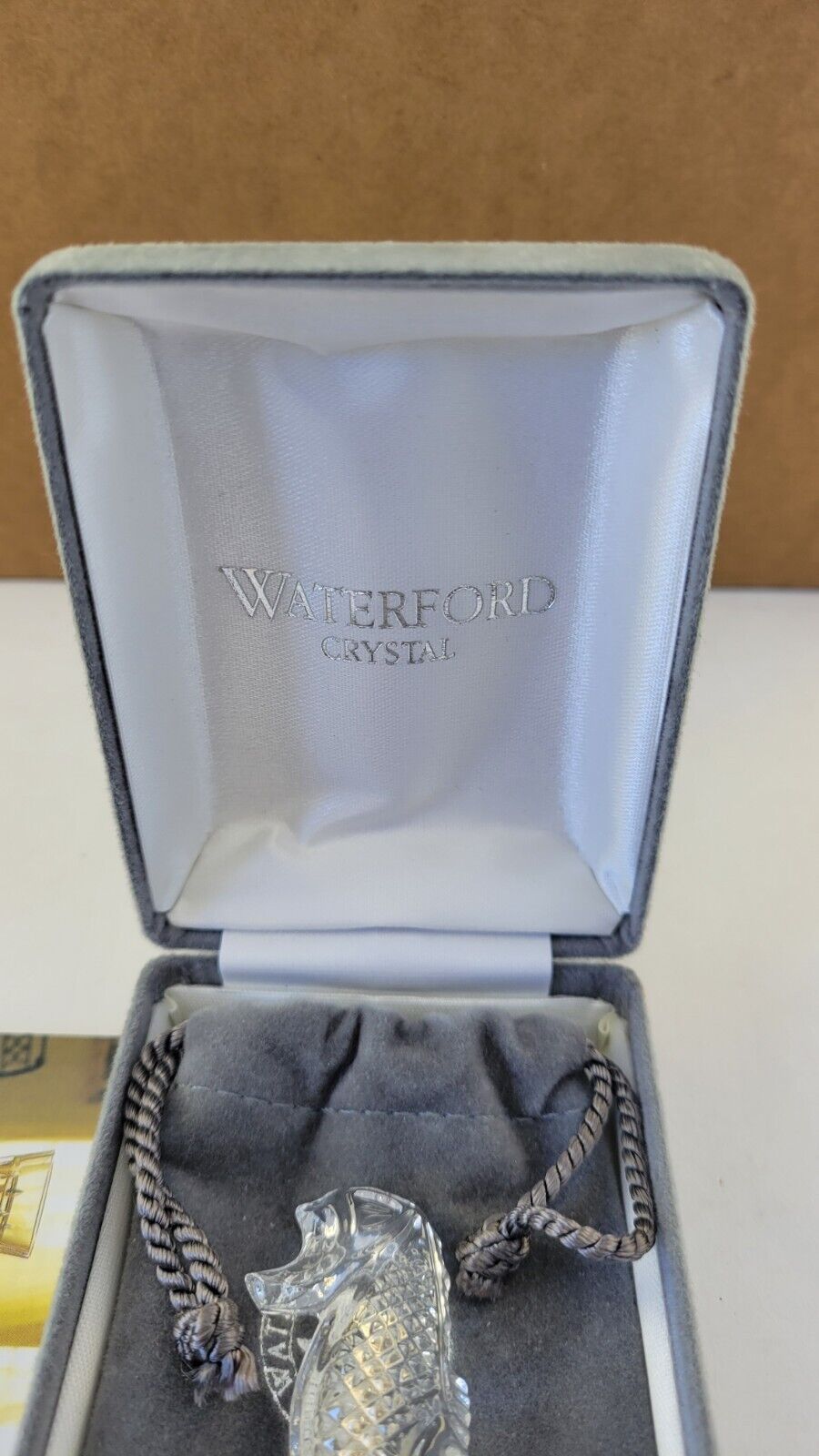 Waterford Crystal Seahorse Brooch Pin Ocean Sea Horse Jewelry Boxed