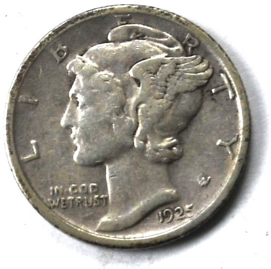 1925 S 10c Mercury Silver Dime Rare Ten Cents San Francisco