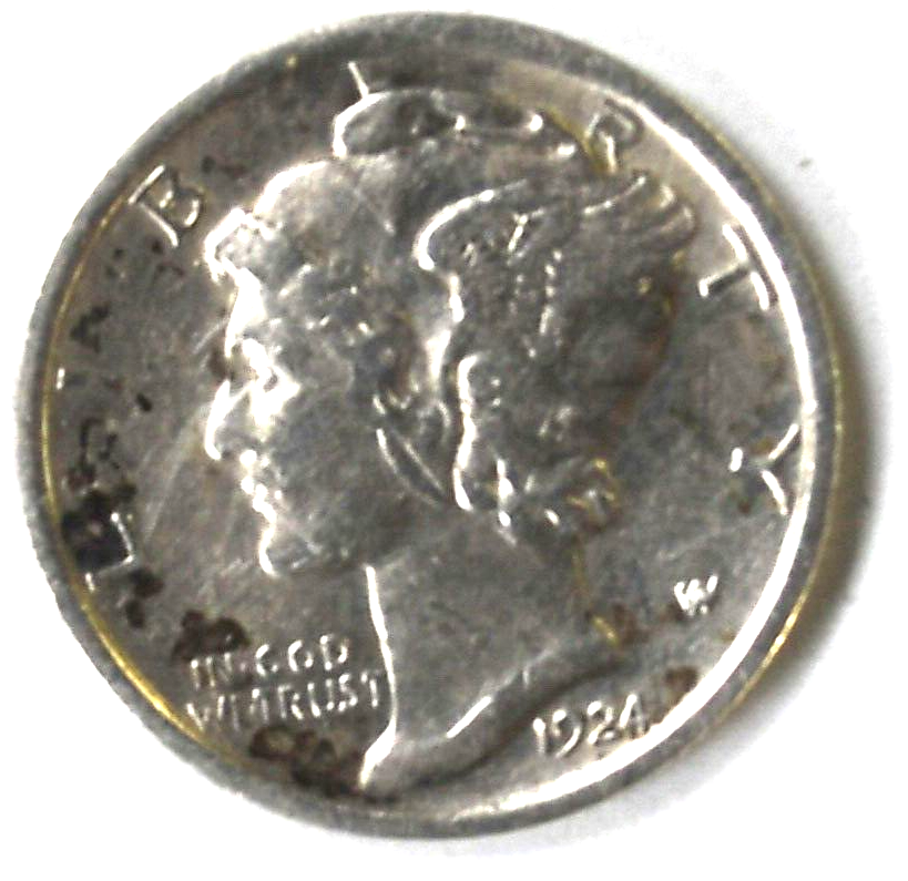 1924 10c Mercury Silver Dime Rare Ten Cents Philadelphia