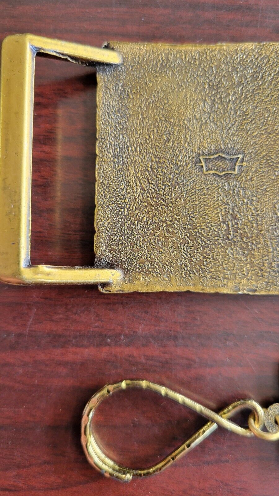 Brass American Eagle Spanned Wings & Mountains Belt Buckle and Key Chain Set