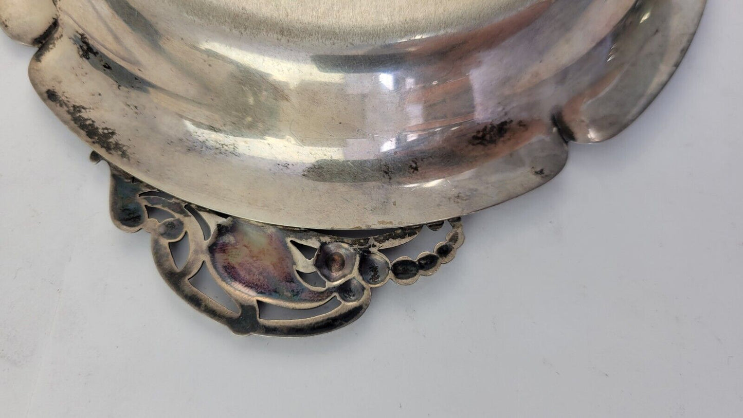 Blossom by Webster Sterling Silver 8" Wide Dish Tray Georg Jensen Style 6.1oz.