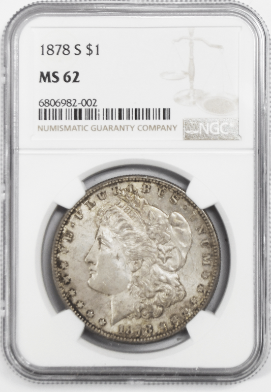 1878 S $1 Morgan Silver Dollar MS62 NGC Uncirculated San Francisco