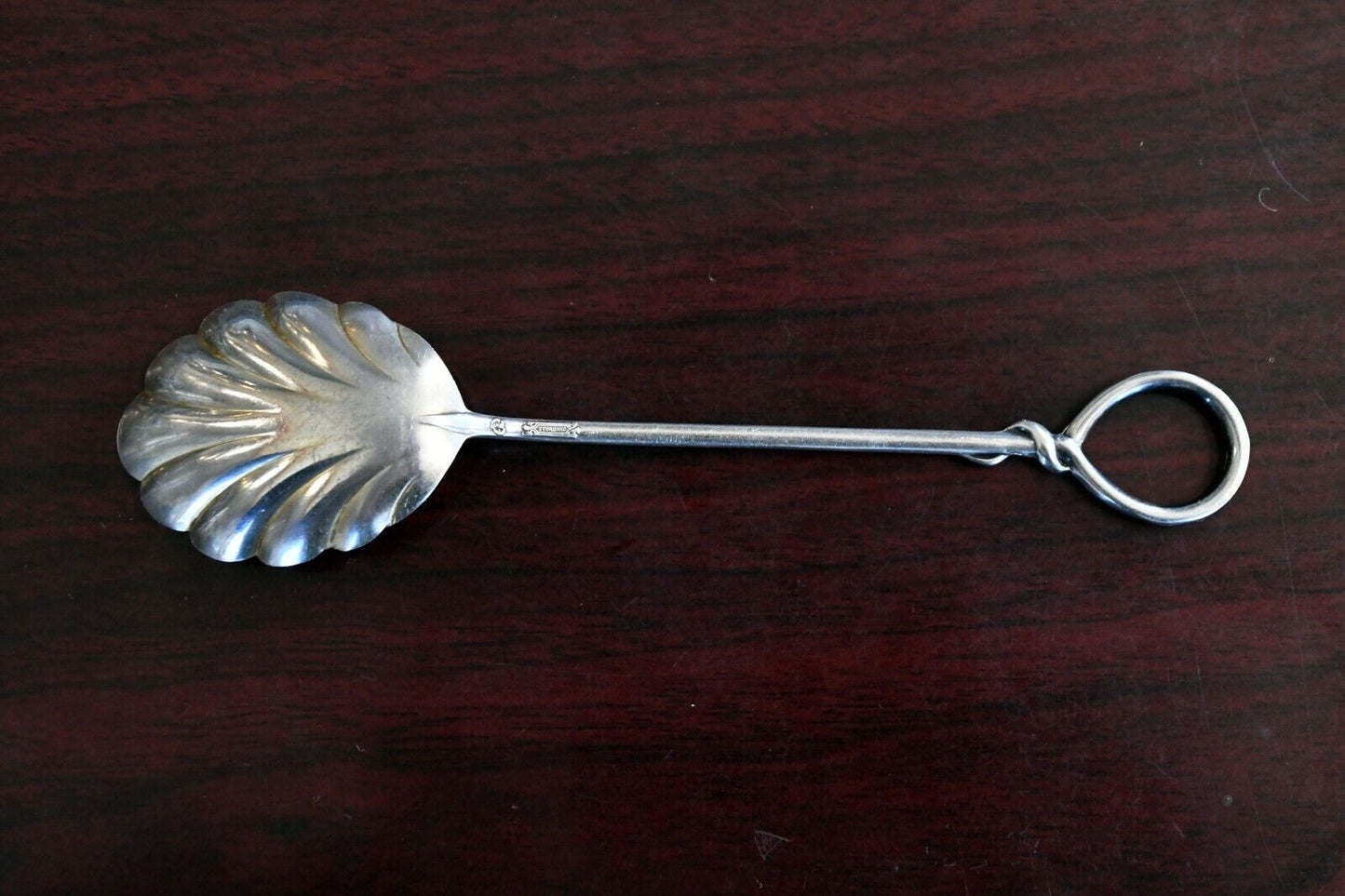 Loop Handle from International Sterling Silver Shell 5 1/4" Sugar Spoon .47 oz.