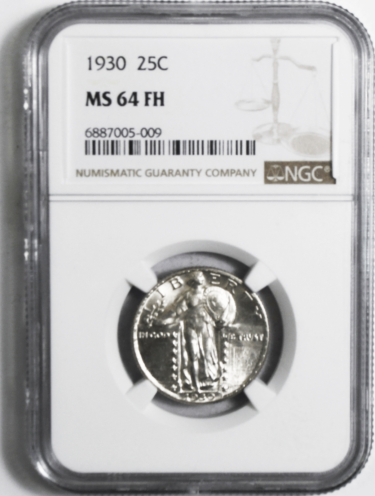 1930 25c Standing Liberty Silver Quarter Philadelphia MS64 FH NGC
