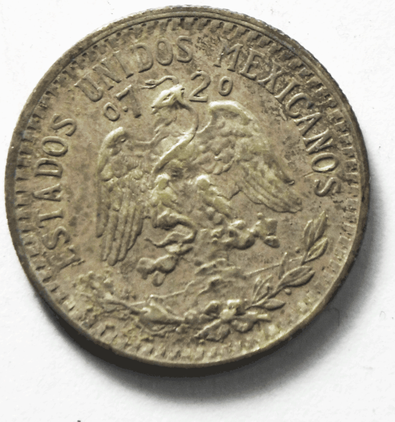 1939 Mexico Estados Unidos Mexicanos 20 Centavo Silver Coin KM# 438