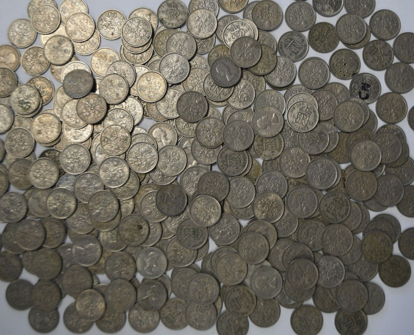 320pc Great Britain 6 Six Pence Copper Nickel Coins 1947-1967