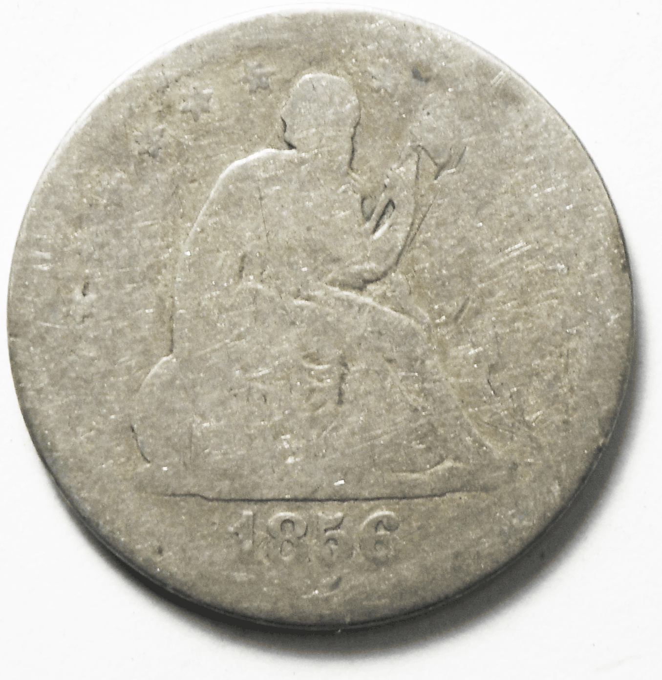 1856 25c Seated Liberty Silver Quarter Dollar Twenty Five Cents Philadelphia