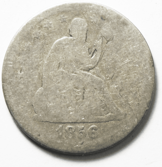 1856 25c Seated Liberty Silver Quarter Dollar Twenty Five Cents Philadelphia
