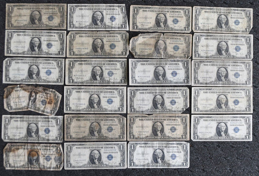 23-  1935 C $1 One Dollar Silver Certificate Blue Seal Notes Lot 1935C