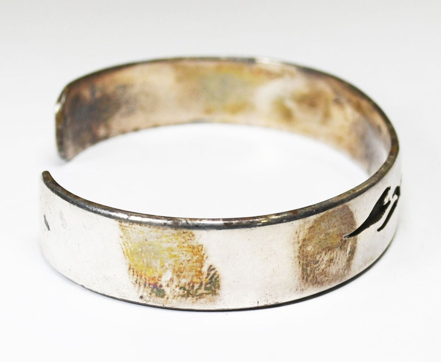 Sterling Silver Flame Cuff Bracelet 12mm 7" Wrist