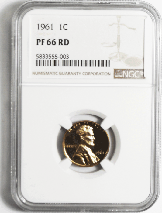 1961 1c Proof Lincoln Memorial Cent One Penny NGC PF66 RD Gem Unc