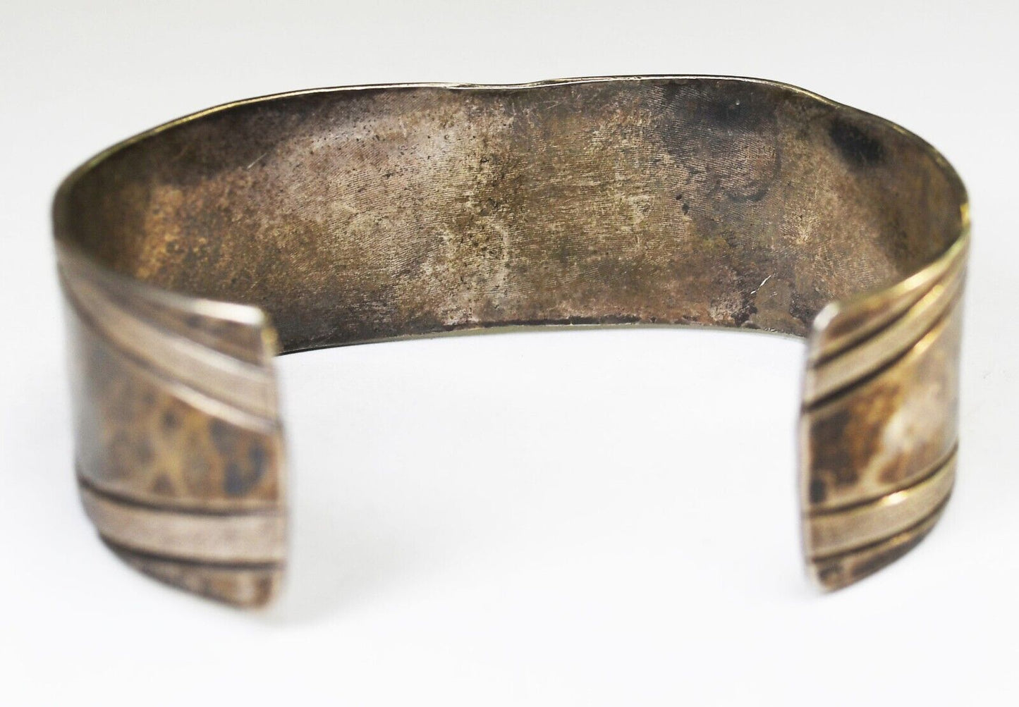 Sterling Silver CAA Hammered Cuff Bracelet 21mm 7" Wrist