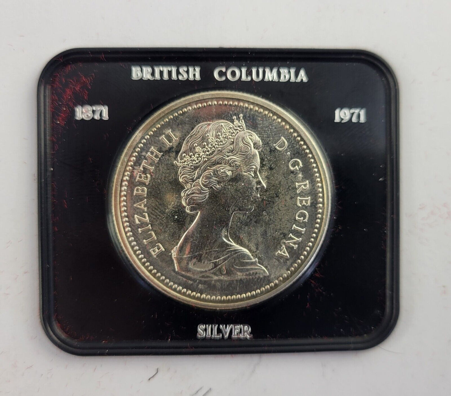 1971 Canada Specimen Silver Dollar British Columbia Commemorative w/Box