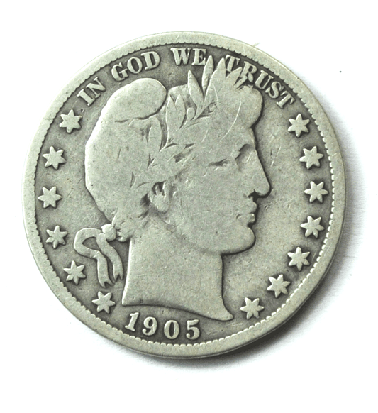 1905 S 50c Barber Silver Half Dollar Fifty Cents US San Francisco