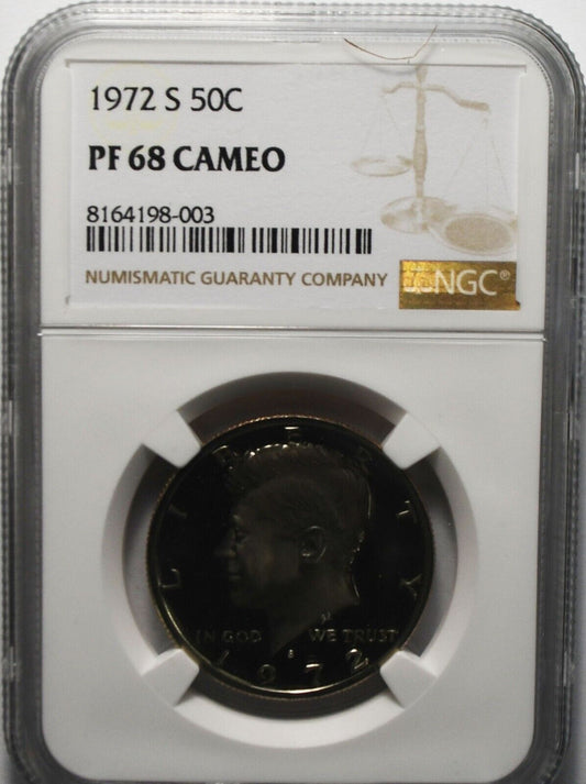 1972 S 50c Kennedy Half Dollar NGC PF68 Cameo Proof San Francisco