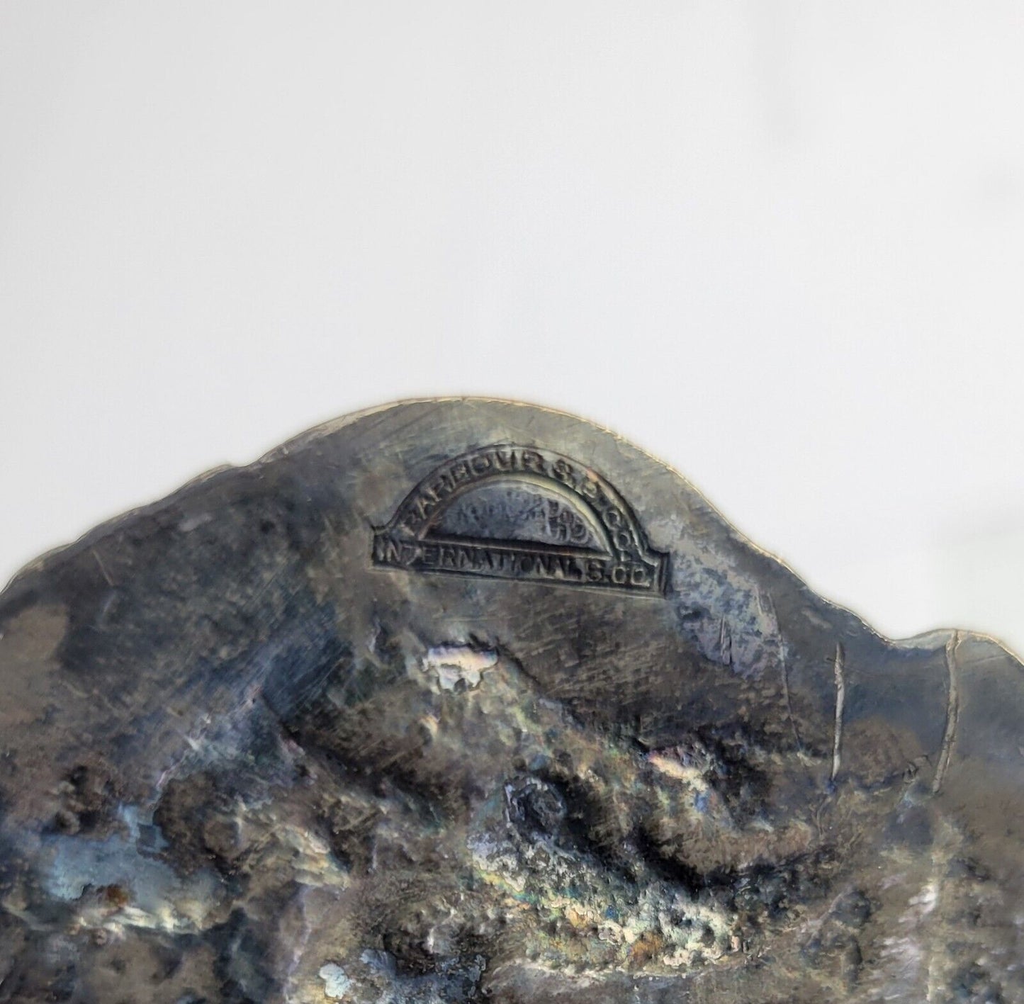 Barbour International Silver Co Quadruple Plate Dutch Scene Bread Tray 13.5"