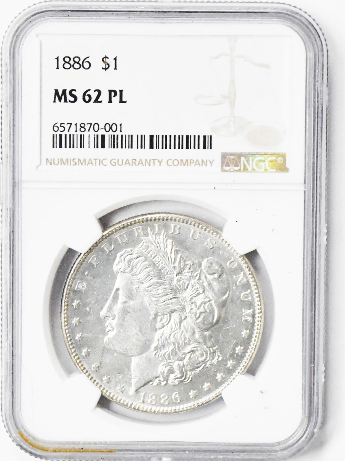 1886 $1 Morgan Silver One Dollar MS62 PL NGC  Philadelphia VAM 1A Top 100