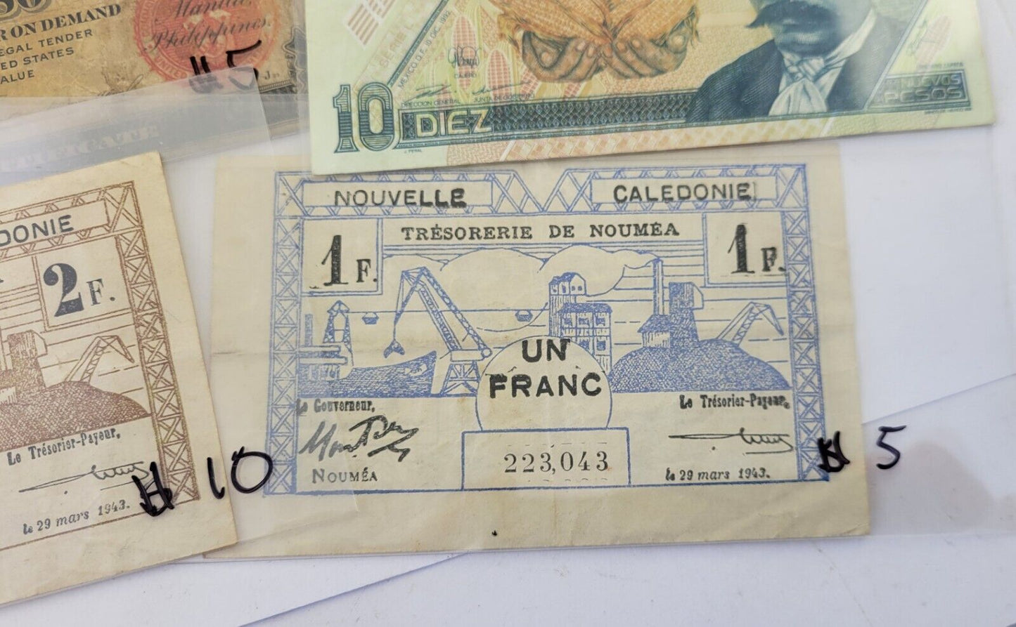 Circulated Lot of 6 Foreign Banknotes World Paper Money Currency